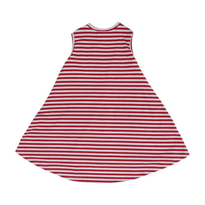 Red Striped Midi Dress