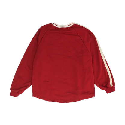Red Color Block Sweatshirt Pullover