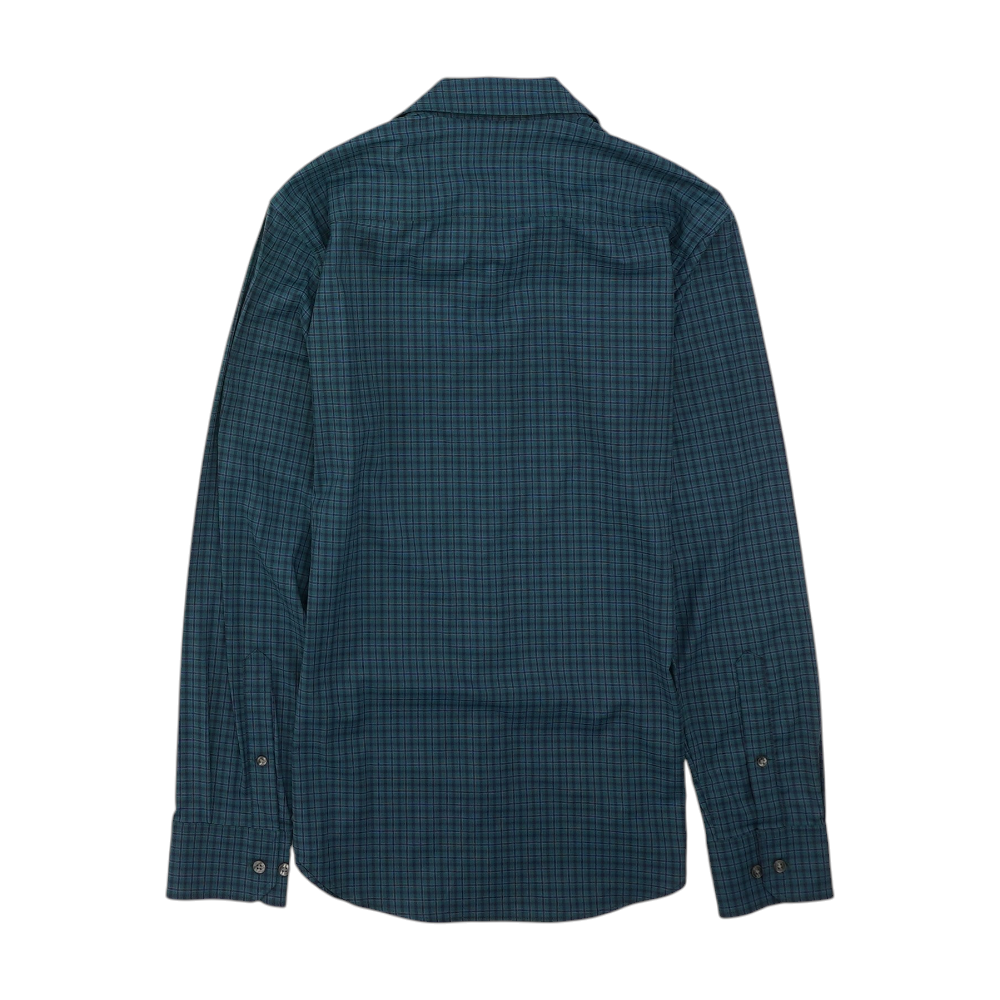 Green Plaid Long Sleeve Button Down