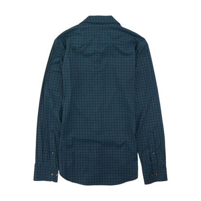 Green Plaid Long Sleeve Button Down