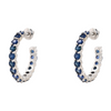 3 1/5 ctw 14K White Gold Sapphire Hoop Earrings