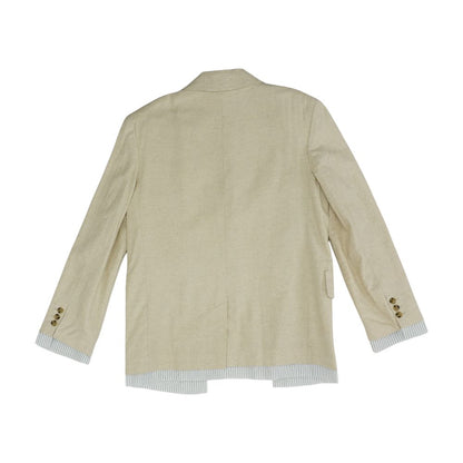 Beige Solid Blazer