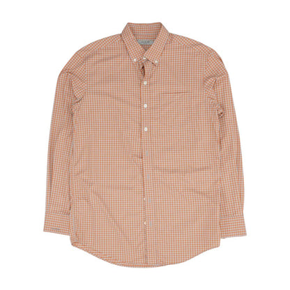 Orange Check Long Sleeve Button Down