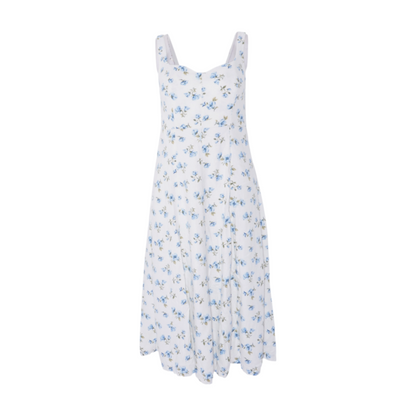 White Floral Midi Dress