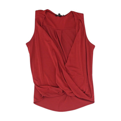 Red Solid V Neck T-Shirt