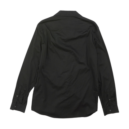 Black Solid Long Sleeve Button Down