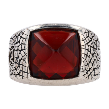 Sterling Silver Garnet Statement Ring