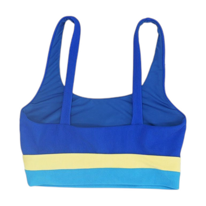 Blue Color Block Swim Top