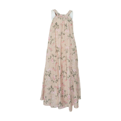 Beige Floral Maxi Dress