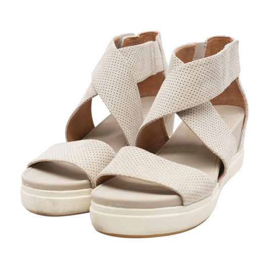 Beige Wedged Sandals