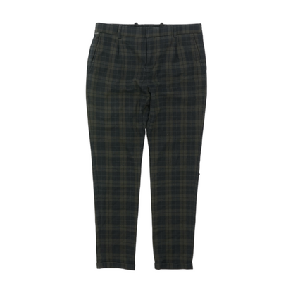 Olive Plaid Regular Pants
