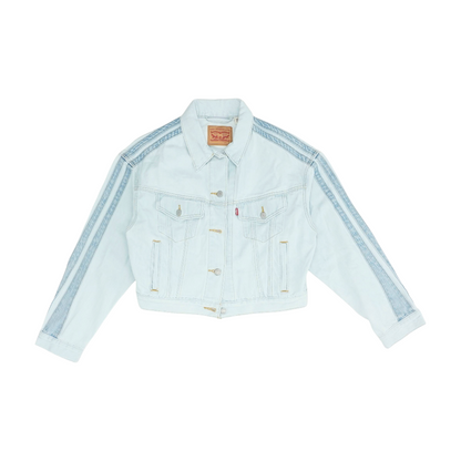 Blue Solid Denim Jacket