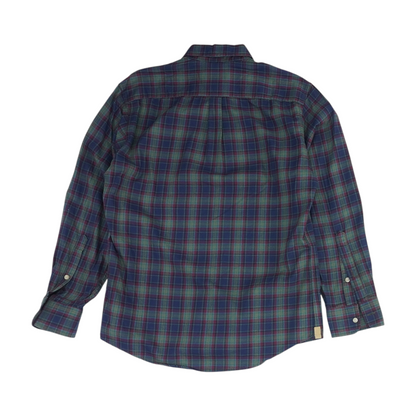 Green Plaid Long Sleeve Button Down