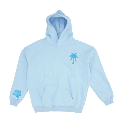 Blue Solid Hoodie Pullover