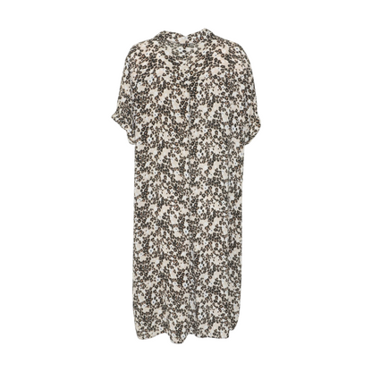 Beige Plus Animal Print Midi Dress