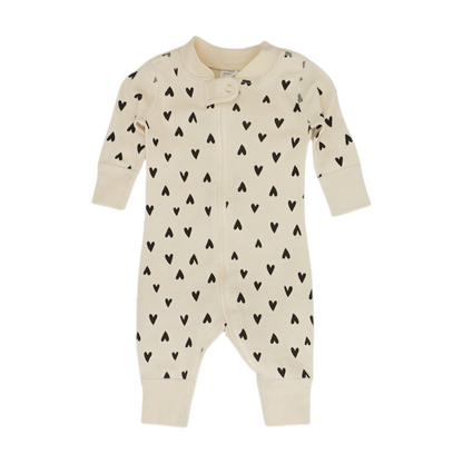Beige Hearts One-Piece