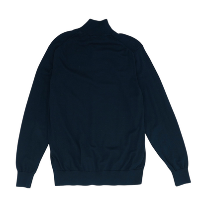 Black Solid 1/4 Zip Sweater