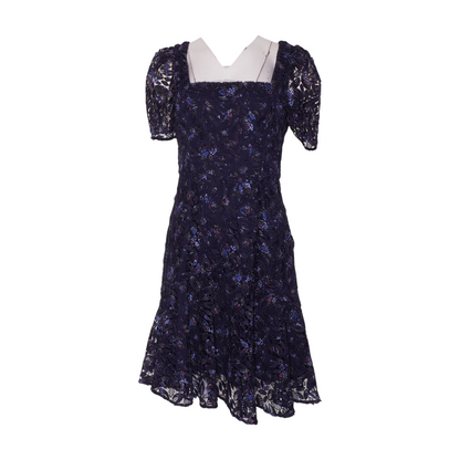 Navy Floral Midi Dress