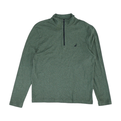 Green Solid 1/4 Zip Pullover