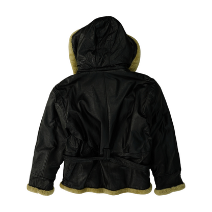 Black Solid Leather Jacket