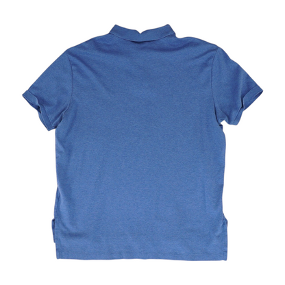 Blue Solid Short Sleeve Polo