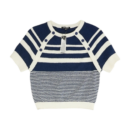 Navy Striped Pullover Sweater