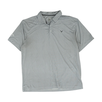Gray Print Short Sleeve Polo