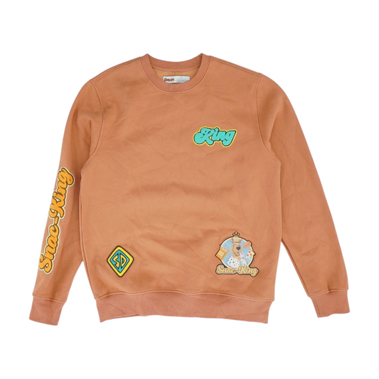 Orange Solid Sweatshirt Pullover