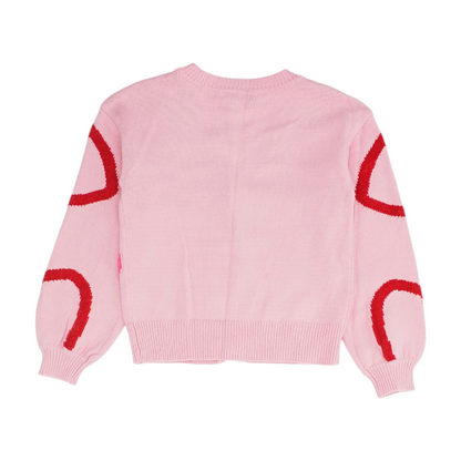 Pink Hearts Pullover Sweater