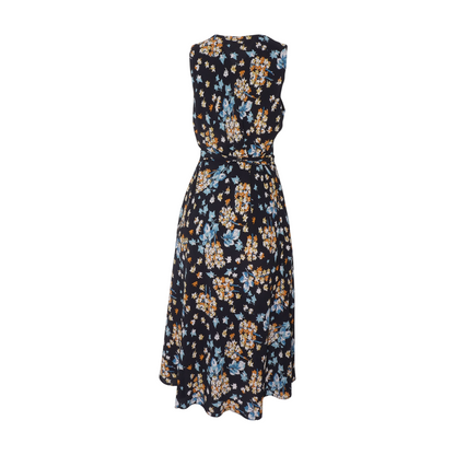 Black Floral Midi Dress