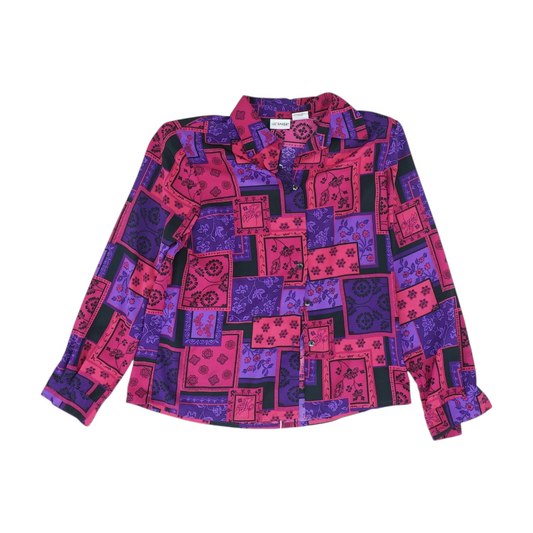 Vintage Magenta Floral Button Down