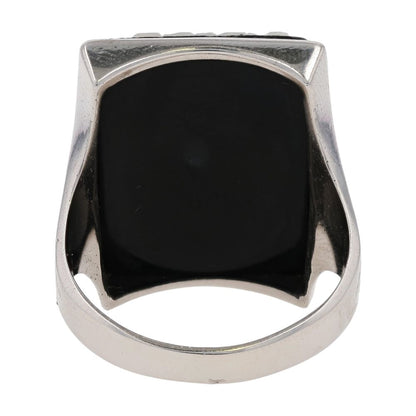 14K White Gold Trojan Cameo Signet Ring