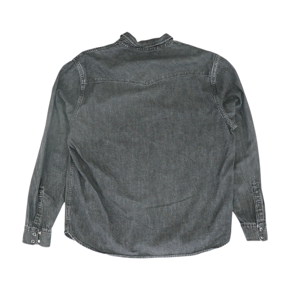Black Solid Long Sleeve Button Down