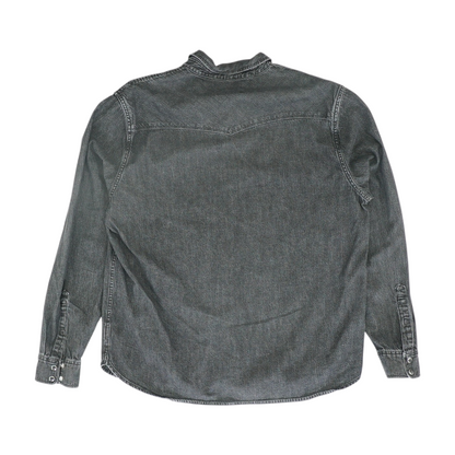 Black Solid Long Sleeve Button Down
