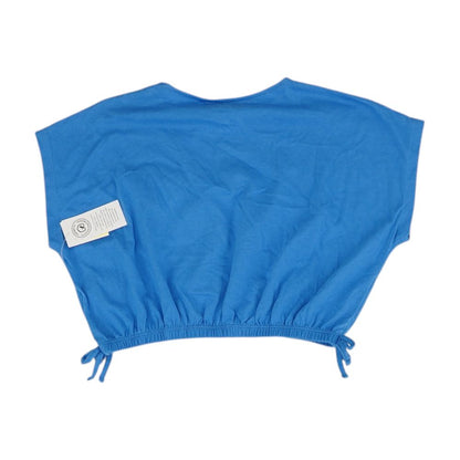 Blue Solid Crewneck T Shirt
