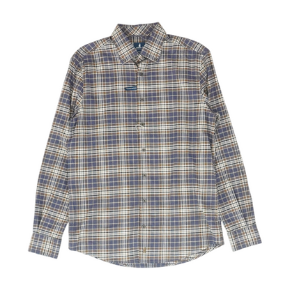 Navy Plaid Long Sleeve Button Down