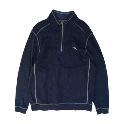 Navy Solid 1/4 Zip Pullover