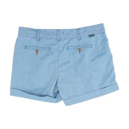 Blue Solid Chino Shorts