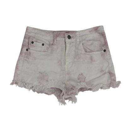 White Tie Dye Denim Shorts