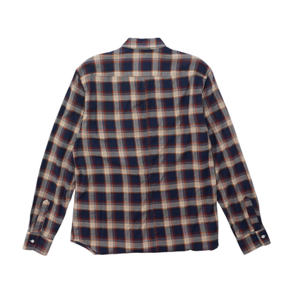 Navy Plaid Long Sleeve Button Down