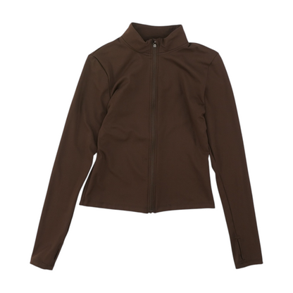 Brown Solid Active Jacket