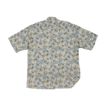 Beige Tropical Short Sleeve Button Down