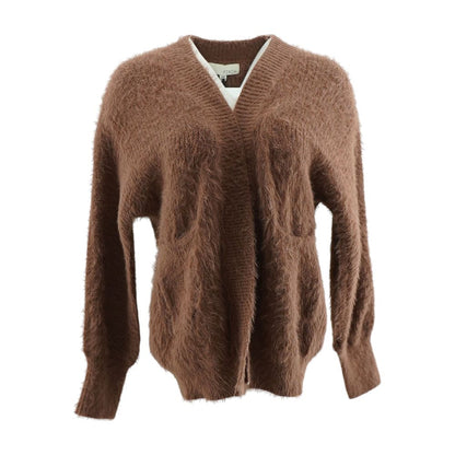 Mauve Solid Cardigan Sweater