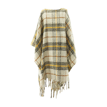 Beige Plaid Cardigan Sweater