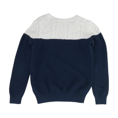 Navy Color Block Pullover Sweater