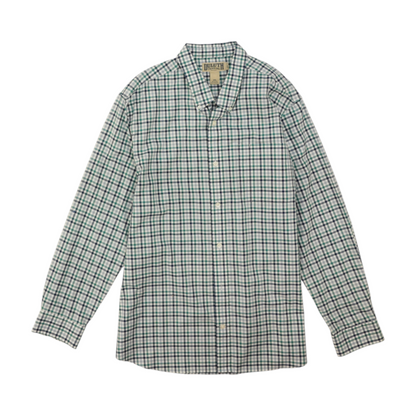 Green Plaid Long Sleeve Button Down