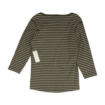 Green Striped V Neck T-Shirt
