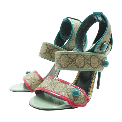 Multicolored GG Supreme Harleth Ankle Wrap Sandals
