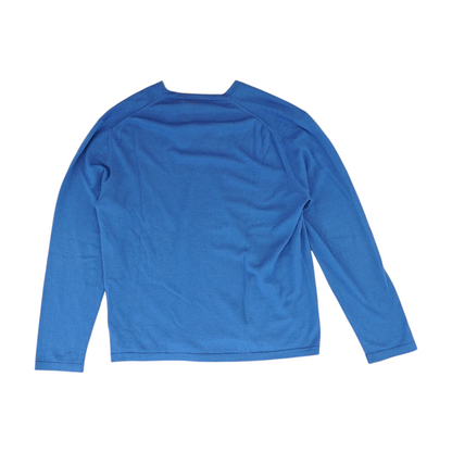 Blue Solid Pullover Sweater