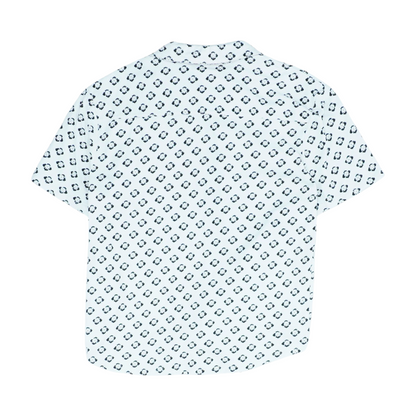 White Floral Short Sleeve Button Down